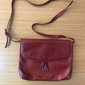 VINTAGE FENDI Red Leather Crossbody Bag